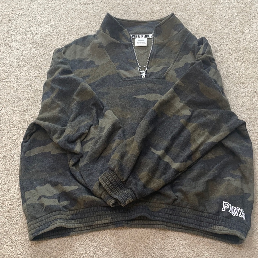 Camo Victoria’s Secret pink quarter zip
